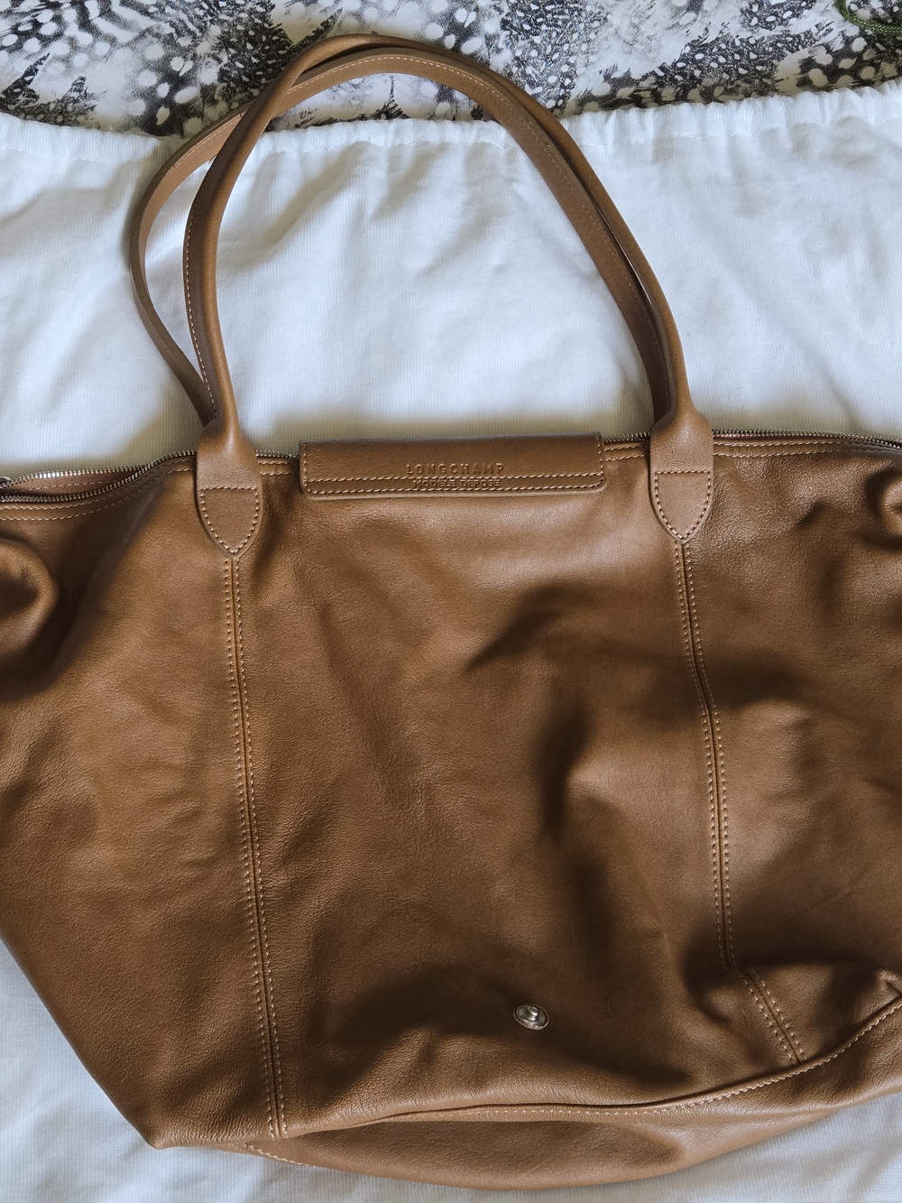 Longchamp Cognac Leather Tote - Picture 3 of 8